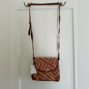New JOYN Handmade Woven and Leather Purse
